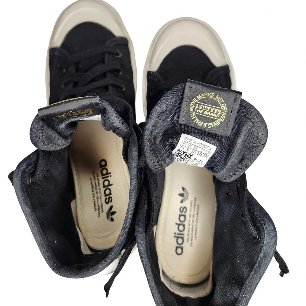 ADIDAS Originals Nizza Bonega Mid Sneakers Womens 7.5 Black White GZ4295